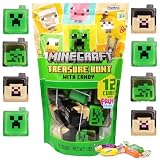 Minecraft Creeper Candy Treasure Hunt, Pre-Filled Characters with Fruit Chews, Birthday Party Snacks, 12 Count
