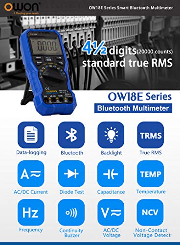 YuqiaoTime OWON OW18E 4 1/2 Digit Smart BLE4.0 True RMS Digital High Accuracy LCD Multimeter With Wireless Connection Data Log Auto-ranging(OW18E) - Image 2