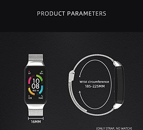 Correa 3Chome para Honor Band 6 de Acero Inoxidable negra miniatura 6