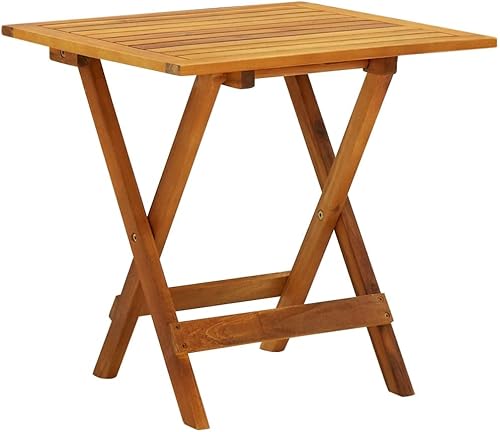 Mesa de jardín plegable de madera de teca para picnic, campamento, terraza, muebles de interior al aire libre, 18 x 18 x 19 pulgadas (largo x ancho