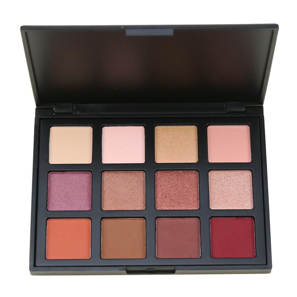 Palette ombre à paupières 12 couleurs mate et nacrée pour votre maquillage de bureau