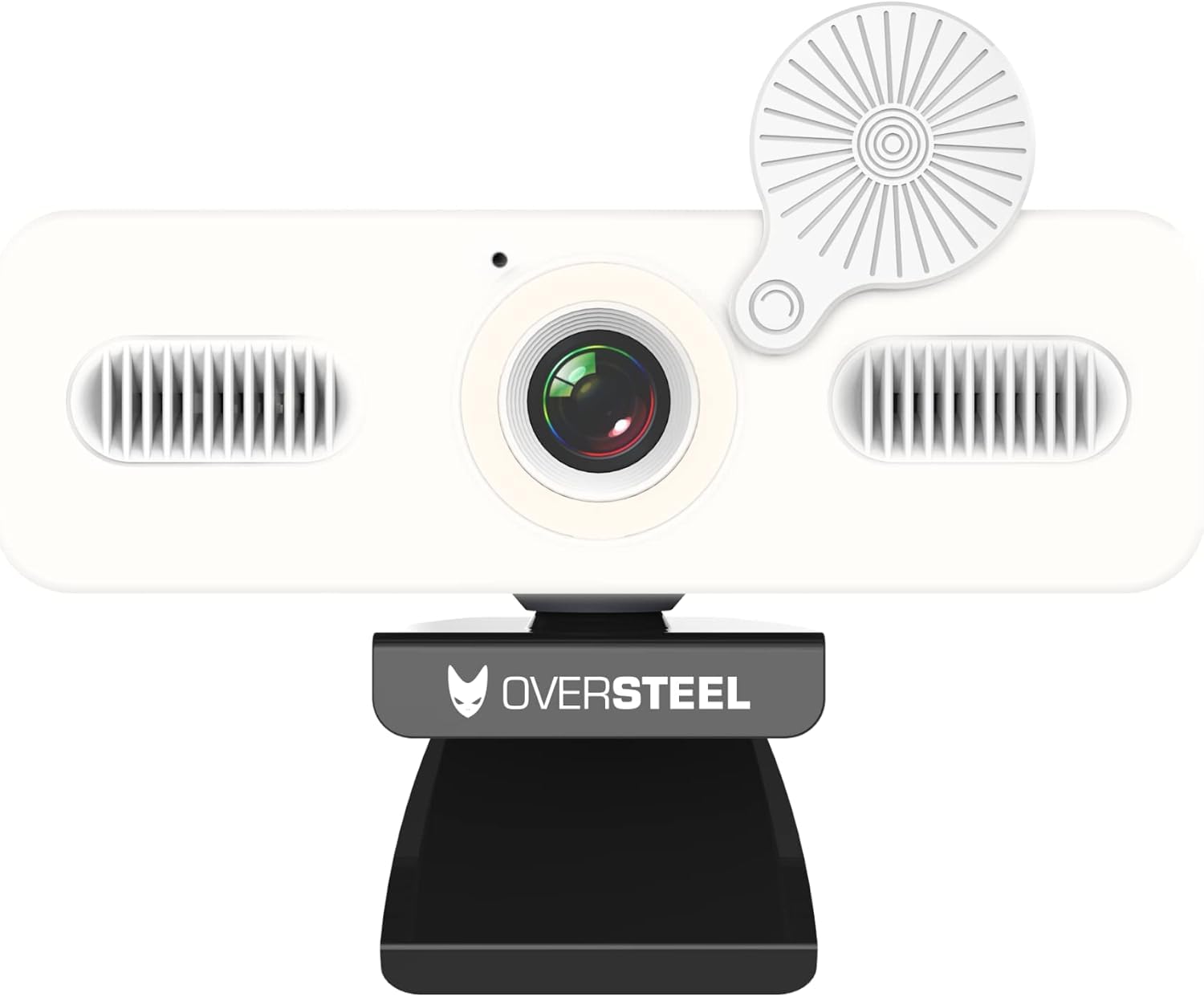 Oversteel - Bulat Webcam 1080P Full HD z mikrofonem i pierścieniem świetlnym, 60 klatek na sekundę, USB 2.0, rozmowy wideo, nagrywanie, konferencje, PC/Mac/Notebook/Tablet/Chromebook