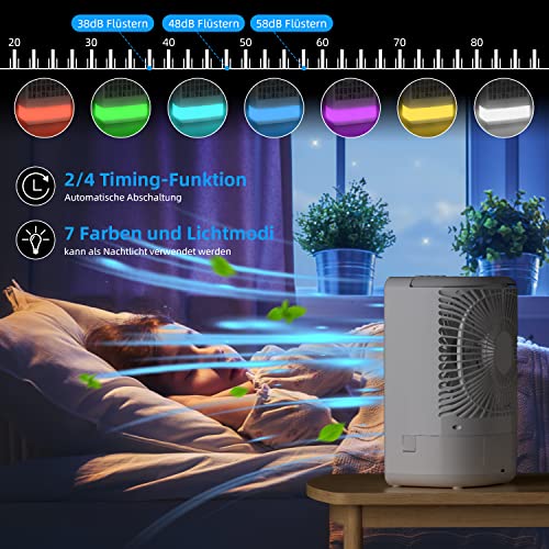 Climatiseur mobile, refroidisseur à évaporation USB,refroidisseur d'air portable,climatiseur mobile personnel,climatiseur de bureau avec 3 vitesses,minuterie 2/4 h - Image 5