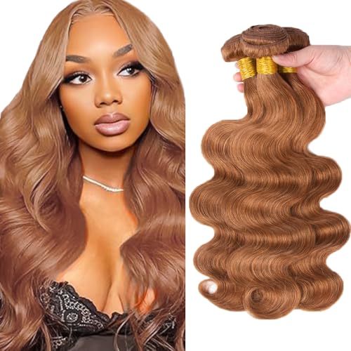 #30 Brown Body Wave Bundles 26 28 30 inch Light Brown Bundles Human Hair