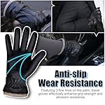 Mens Winter Gloves: Sheepskin Full Touchscreen Gloves Warm Wool Lined Leather Gloves Thermal Gifts for Dad or Husband Driving - Image 5