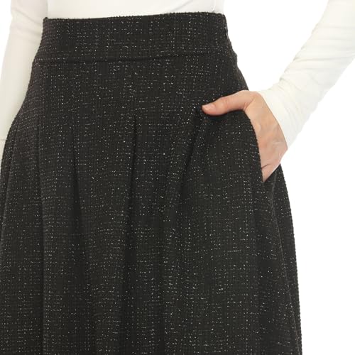 white mark Women's Flared Tweed Skirt4