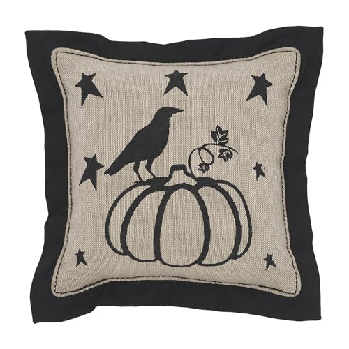 VHC-Brands-Raven-Harvest-Primitive-Pumpkin-Pillow-6×6-Decorative-Fall-Throw-Pillow-Primitive-Decor-for-Fall-and-Thanksgiving VHC Brands Raven Harvest Primitive Pumpkin Pillow 6×6 Decorative Fall Throw Pillow Primitive Decor for Fall and Thanksgiving