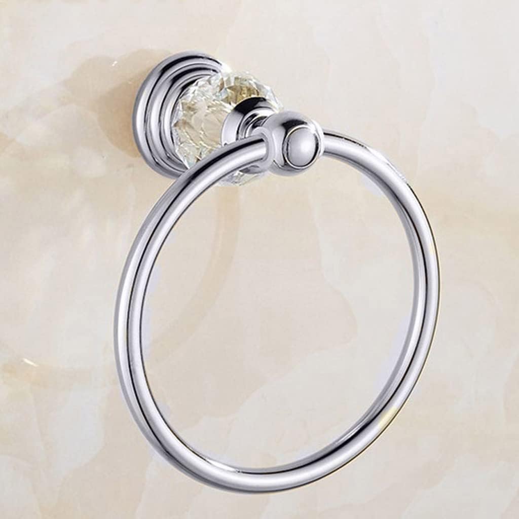 タオルバー タオル掛け、バスタオル掛け、バスルームタオル、クリスタルタオル掛け、クロームタオル掛け、丸型壁掛けタオル掛け