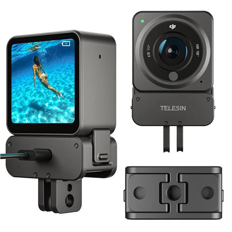 Magnetic Inductive Charging Base for DJI Action 2 1/4'' Hole Tripod Monopod Adapter Metal Mount for DJI Action 2 Camera