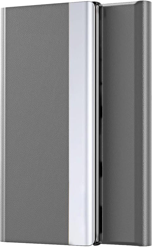 ClickCase for Oppo F27 Pro Plus+ Elegant Metal & Vegan Leather Card Holder Flip Case with Video Stand & Magnetic Closure Lightweight Flip Cover for Oppo F27 Pro Plus+ (Grey)