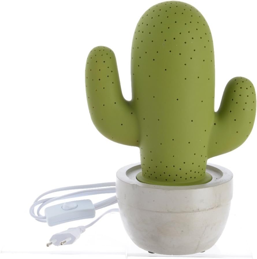 Ceramic Cactus Lamp 13 x 19 x 27 Green