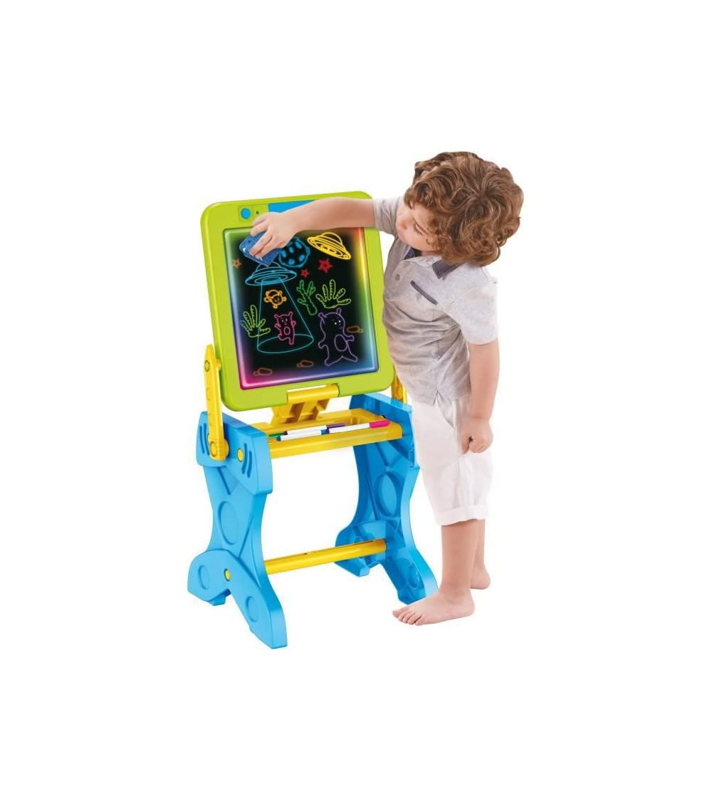 Lisciani 72415 Carotina Magic Led Super Desk 3 in 1, Bleu, Vert, Jaune, Rouge