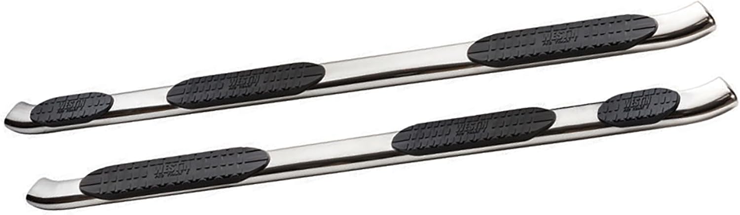 Westin 21-534330 PRO TRAXX 5 Oval Wheel to Wheel Nerf Bars fits 2010-2018 Ram 2500 3500 Crew Cab 8' Bed (Exc Dually) Stainless Steel Pair