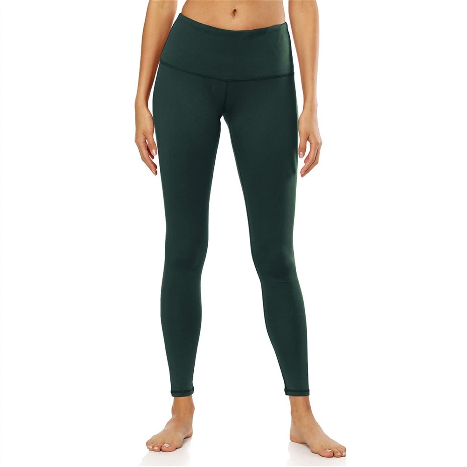 Seksowne, długie legginsy dla kobiet, podstawowe wysokie talii, spodnie do jogi, cienkie rajstopy sportowe, do treningu, treningu, proof Power Flex Solid Color Sports Running Workout Gym Tigh