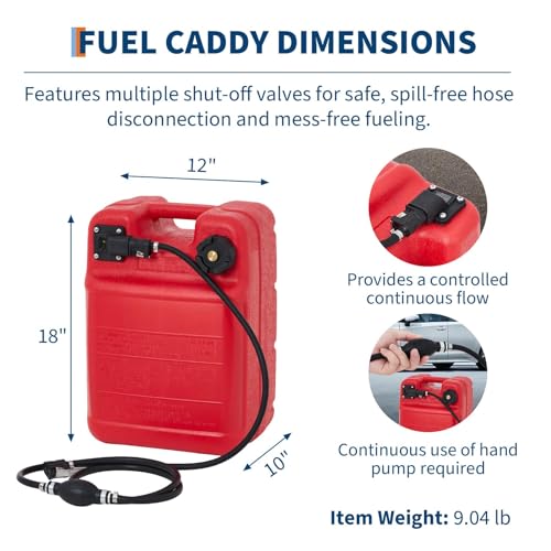 image for ExploreHorizon 6 Gallon Marine Portable Tank Outboard Boat Transfer Ta