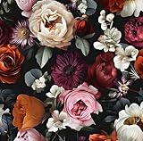 Laatse Floral Wallpaper Peel and Stick,Vintage Rose Contact Paper 17.5