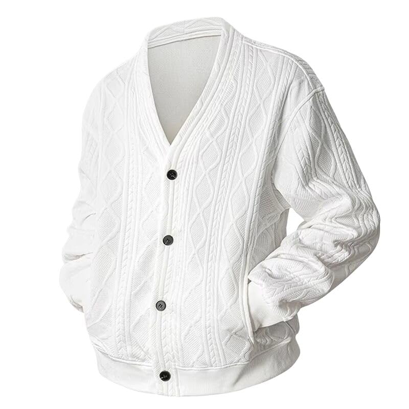 Knit Cardigan Men V Neck Pattern Sweater Autumn Winter Knit Sweater Cardigans