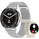 Vosoirsi Smartwatch Herren Damen, Fitnessuhr mit Telefonfunktion 1,32 Zoll mit Pulsuhr Blutdruckmessung Schlafanalyse Schrittzähler, Fitness Tracker Sport Armbanduhr für Android iOS (Silber)