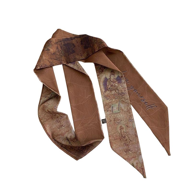 Retro Double-sided Long Thin Scarf Skinny Ribbon Neck Tie Waist Belt for Women Girls2