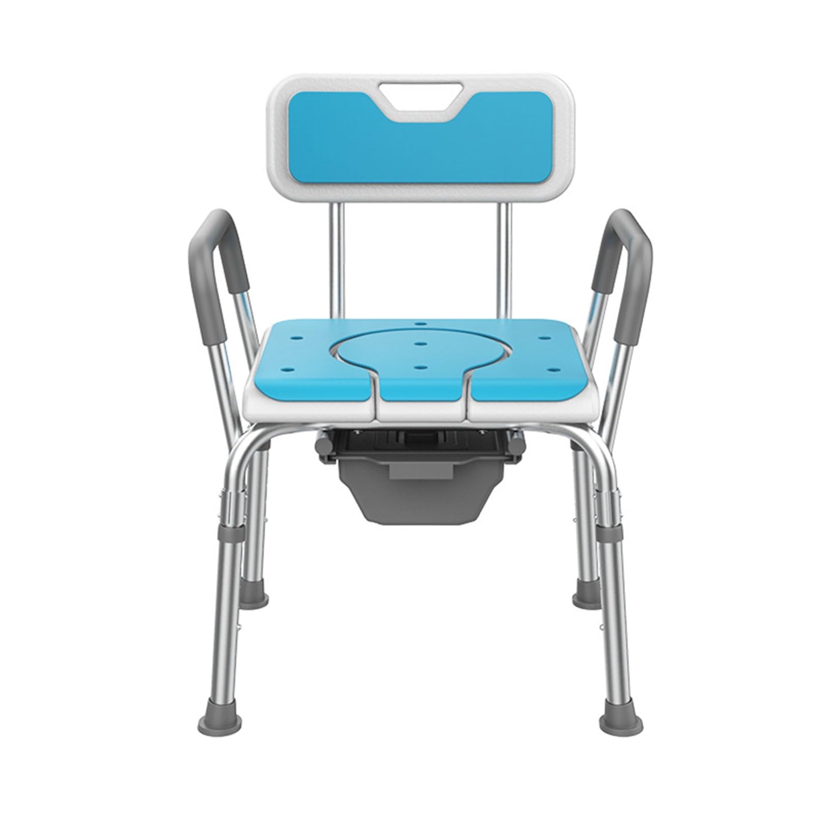Silla Baño Ancianos Ducha,Silla De Baño para Personas Mayores,Silla De Noche para Adultos,Silla De Inodoro Altura Ajustable Antideslizante Asiento De Ducha con Reposabrazos Y Respaldo