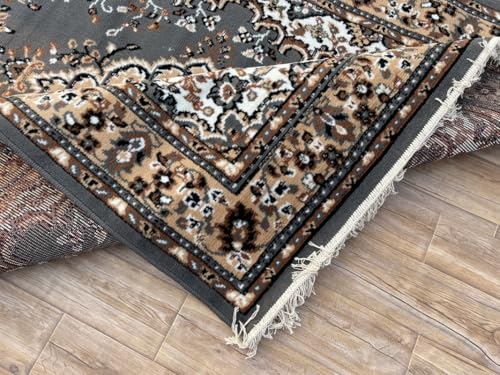 Image of TTC THREAD & TEXTURE CARPET Traditional Comfort: Power-Loomed Carpets for Living Room- Every Space Area Rug Color Grey Size 7x10 Feet (210x300cm)