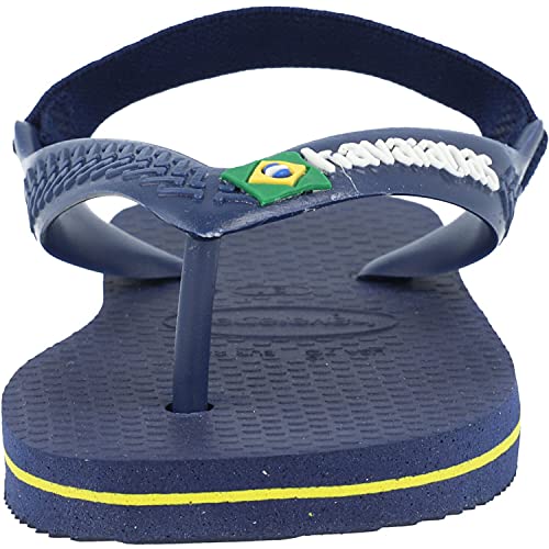 Chinelo Brasil Logo, Havaianas, Bebê Unissex, Marinho/Amarelo Cítrico, 21