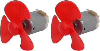 Aexit 2pcs DC Electrical equipment 12V 0.04A 8500RPM Strong Force 3-Vane Motor Propeller Red 50mmx2mm