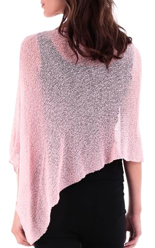 Image of SHU-SHI Womens Sheer Knit Poncho Shrug Lightweight Cover Up One Size Fits Most