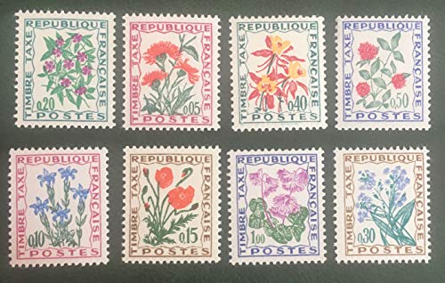 des Livres Express. 1964 Collection Timbre taxe N 95 à 102 Neuf**. Timbre de France Authentique. Fleurs