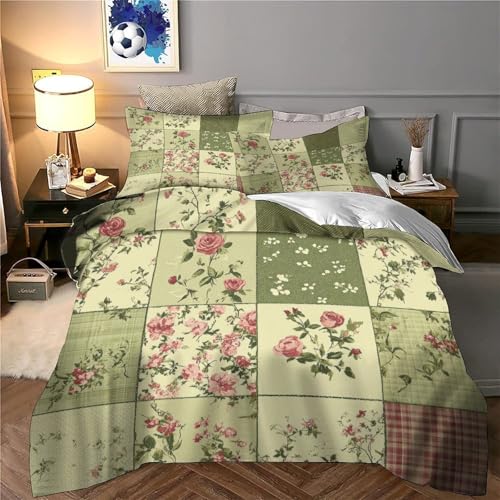 Housse de couette fleurs vintage 3D microfibre de qualité supérieure - 6