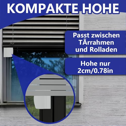 HAZMA 1Er Set Balkontürgriff Außen Für Platzsparende Montage Zwischen Tür Und Rollladen,Terrassentür Griff In Verdeckt, Terassentürgriff Außen Mit Schrauben Und Schraubenabdeckung(Weiß)