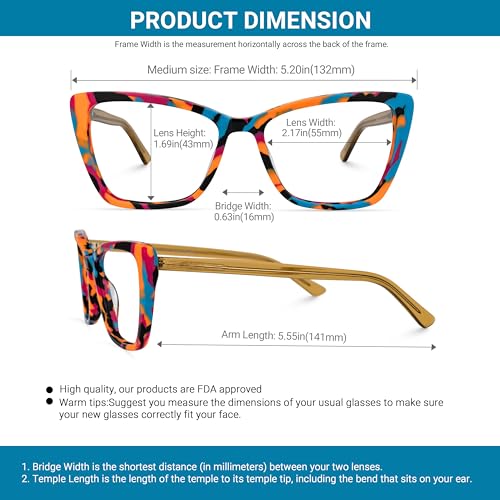 Image of VOOGLAM Rectangle Blue Light Blocking Glasses for Women Anti UV Eyestrain Eyewear Sanchez