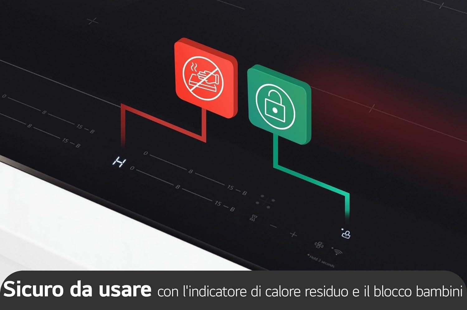LG Płyta indukcyjna CBIZ2435B 60 cm, moc od 2,5 do 7,4 kW, 4 strefy całkowite, 1 strefa Flex, 15 poziomów mocy + doładowania, niezależne sterowanie dotykowe, Wi-Fi, szkło ceramiczne SCHOTT, kolor