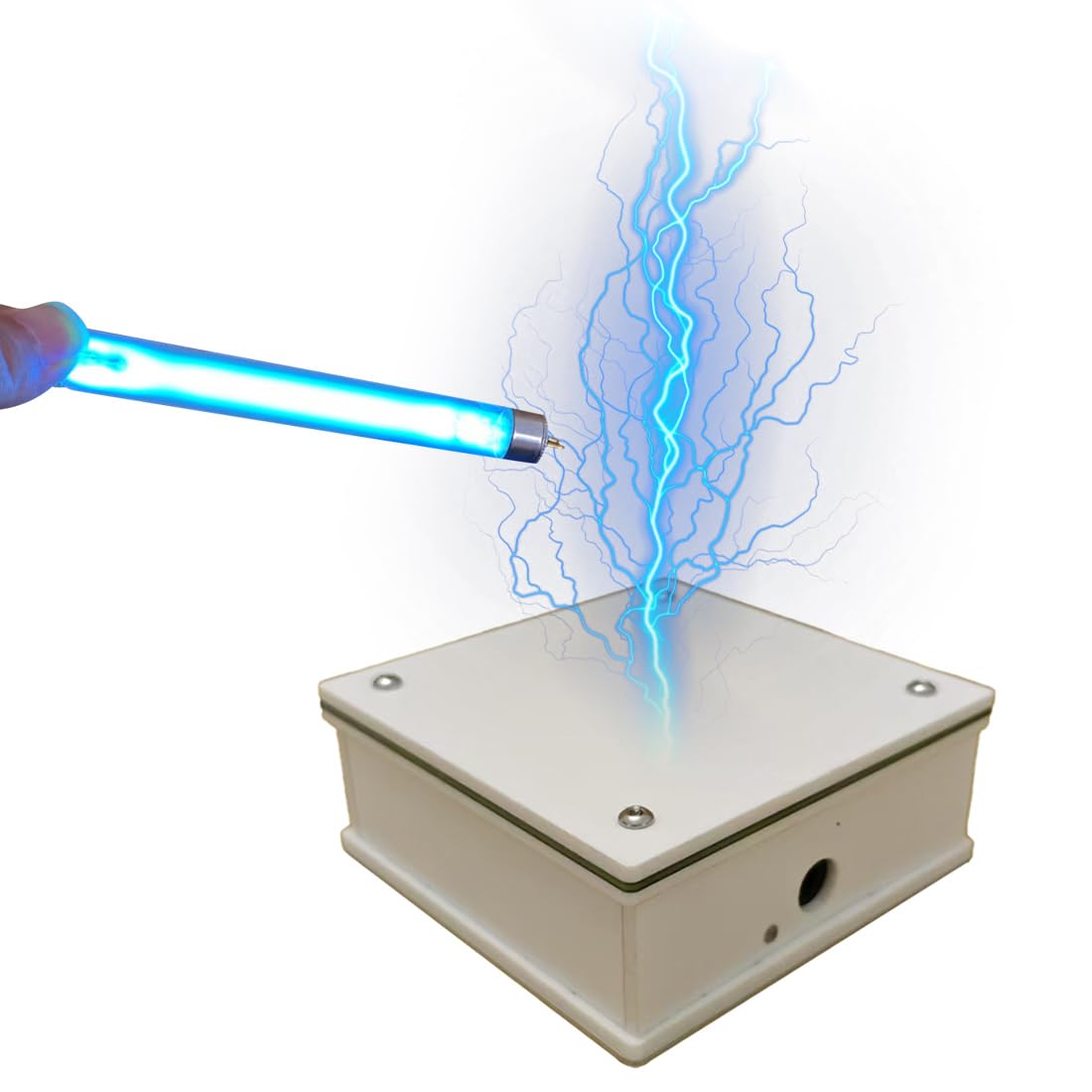 SSTC Drahtloses Beleuchtungsgerät – Arc Plasma Coil Desktop Toy, Wissenschaftliches Lernset, Berührbarer Künstlicher Blitzfunkenstrecken-Lichtbogenerzeuger, Experimentelles Desktop-Spielzeug