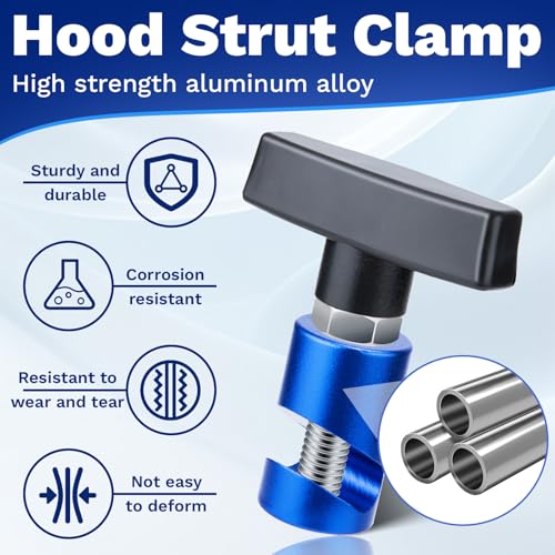 Image of ecocstm 4 PCS Car Hood Prop Struts Clamp, Hood Strut Clamp, Car Hood Holder