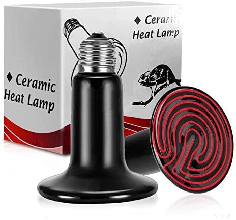 Toolazy Ceramic Heat Lamp 150W Infrared Reptile Heat Emitter, 2 Pack Heater Bulb for Pet Lizard Turtle Snake Chicken Aquarium Coop,…