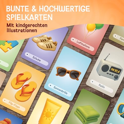 LIKARTO Ich packe Meinen Koffer Spiel für Kinder - Spieleklassiker für Zuhause & unterwegs - Familienspiel & Lernspiel - Geschenk für Mädchen & Jungen - Spiele ab 4, 5, 6, 7, 8, 9 Jahre