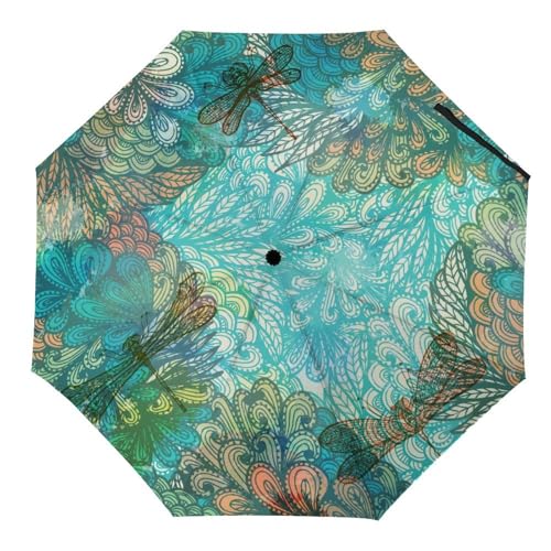 Parapluie pliant automatique compact libellule pour rester au sec en voyage
