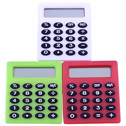 Angoily 3Pcs Mini Arithmetic Calculator Portable Exam Calculator for Students Lightweight Pocket Sized Counter for School Use Exam Preparation Random Styles