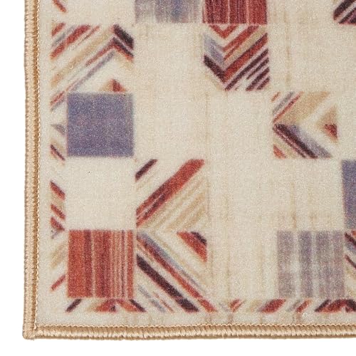 Image of HUES & SHADES Coir Door Mat for Outdoor Entrance - [37 x 57 cm] | Natural Coconut Fiber Brush Mat for Shoes Cleaning, Heavy Duty Non-Slip Doormat for Porch, Patio, Entryway (Terracotta Patchwork)