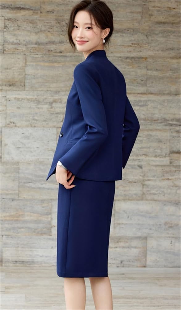 [ZHENGTU] CAIXINGYI レディース ワンピーススーツ 2点セット スーツジャケット タンクトップワンピース 春 秋