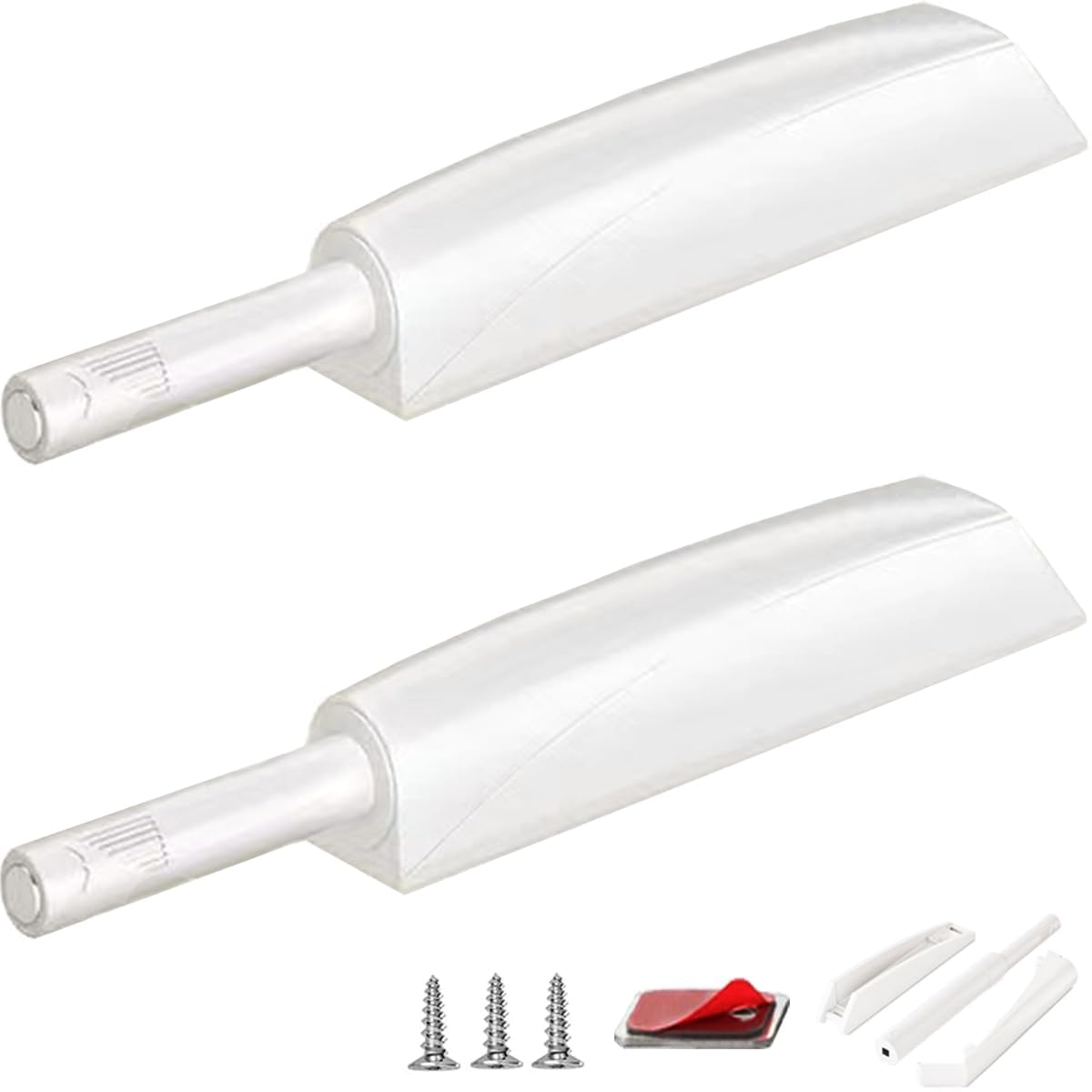 Push to Open Door Latch Cabinet Hardware CBRIVE 2 Pack Magnetic Push Latches &amp; Lock for Hidden Door Magnet Push Release Drawer Pull Tip on Closet Close Touch Locking Strong Pop Out, White