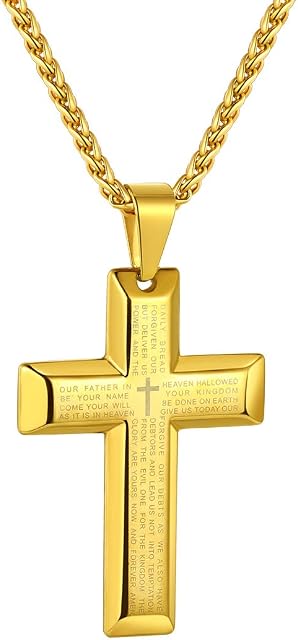 FindChic Men Women Jesus Christ Crucifix Cross Pendant Necklace Holy Christian Stainless Steel Religious Jewellery Cross Chains