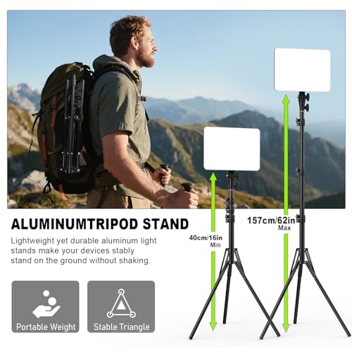 Kit de iluminacion de fotografia Anautin luces LED de video 30W para grabacion en estudio y tripode 7