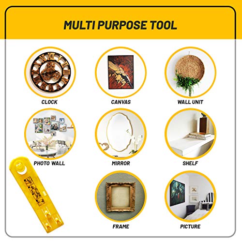 Image of JameslyCR Picture Hanging Kit, 201 Pieces, Yellow, Stainless Steel, Hook, Nail, Nailed, 10 Pounds, Picture Hanger, Picture Hanging Hardware