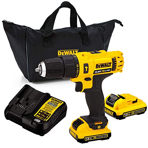 DEWALT Parafusadeira e Furadeira de Impacto de 3/8 Pol. (10mm) a Bateria Bivolt 12V 1.500 RPM 110V DCD716D2