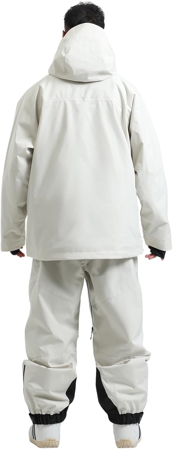 GSOU SNOW Mens Ski Jacket and Pants Set Baggy Snowboard Suit Ski Snowsuit Snow Bibs Waterproof Hooded - Image 2