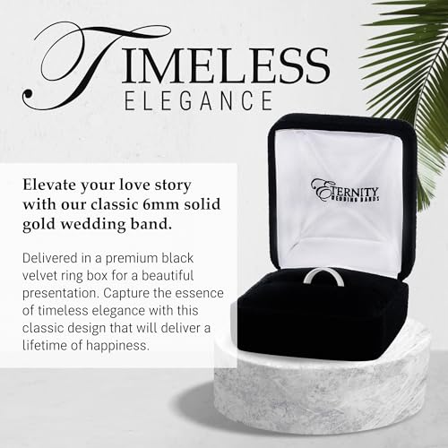 Image of 6mm Solid Gold Wedding Bands for Women or Men, 10k or 14k Gold Rings, Comfort Fit Womens and Mens Wedding Ring - Premium Collection from EWB