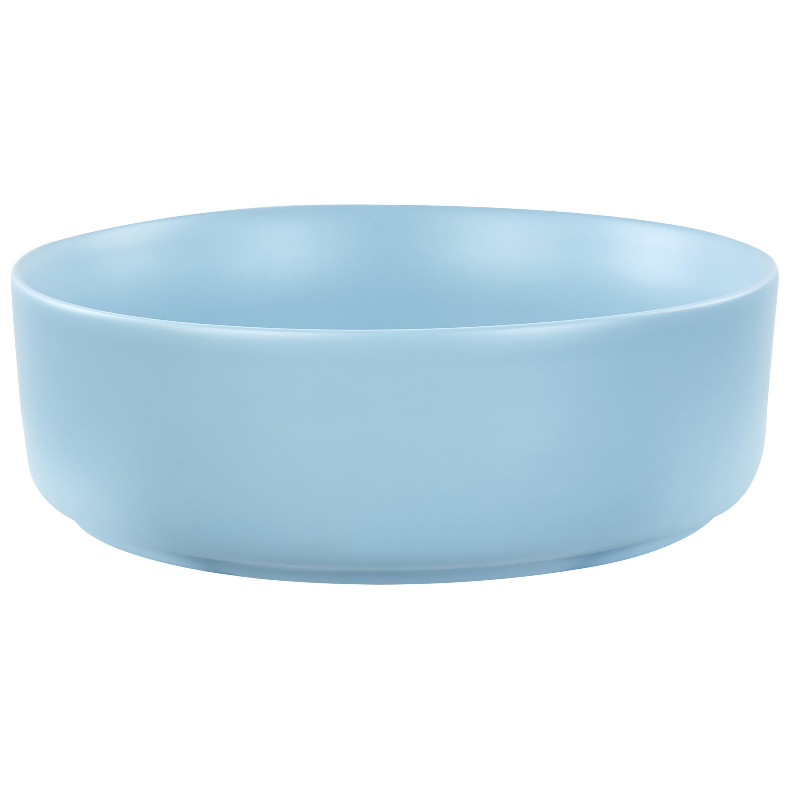 Umywalka łazienkowa nablatowa ceramiczna mat okrągła 37 cm niebieska Gudar