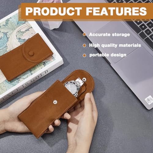 Image of ZORBES 2PCS Travel Watch Box Organizer Case - Wrist Watch Storage Pouch with Double Sided Velvet Liner Anti-Scratch Design, Secure Snap Closure, Compact 7x13x4cm Size, Only Box Accessory